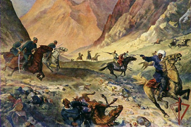 ОСЕНЬЮ 1931 ГОДА ВОИНЫ-ЧЕКИСТЫ В ХОРЕЗМСКОМ ОАЗИСЕ НАГОЛОВУ РАЗГРОМИЛИ БАНДЫ БАСМАЧЕЙ