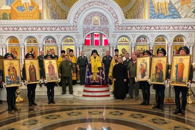 В День крещения Руси в главный храм Росгвардии доставили иконы небесных покровителей отрядов спецназа ведомства